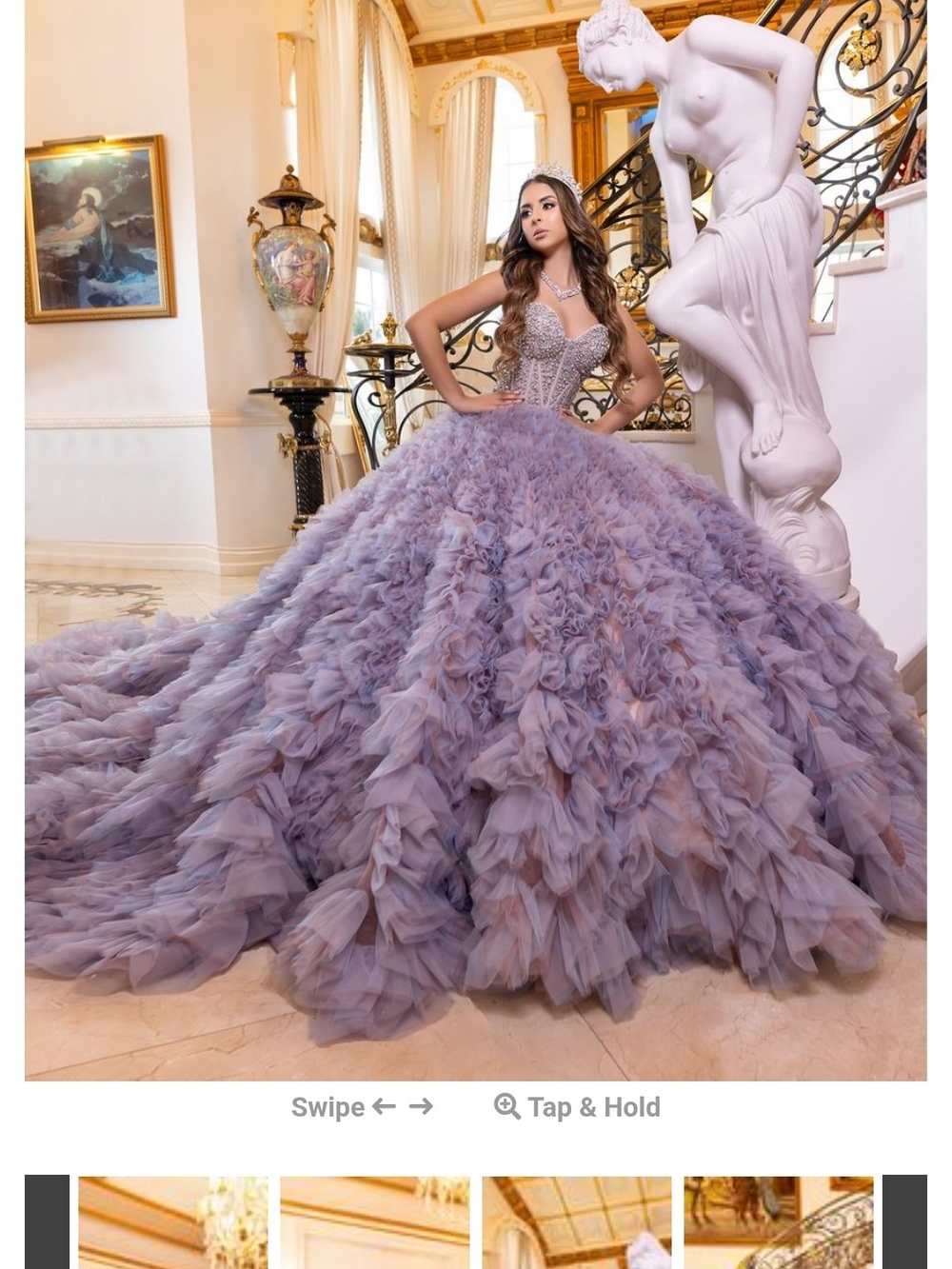 Lavender Ball Gown Tulle Quinceañera Dress